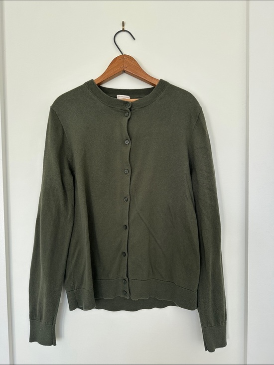 J. Crew Sweaters - J Crew 100% Cotton Cardigan Olive Green Button-Down Sweater Women’s